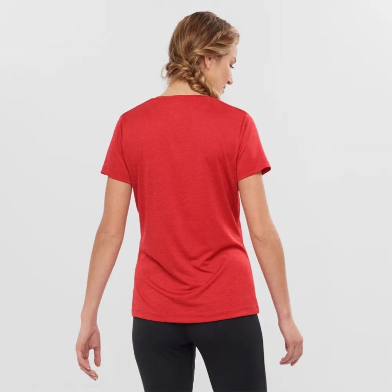 Camiseta Salomon Agile Curta Sleeve Feminino Vermelhas | PT B41728